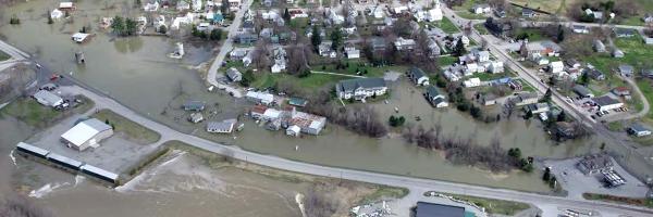 Jeffersonville, VT 2012 flood. Photo courtesy of Jean Jenauskas Aerial view of flooded town